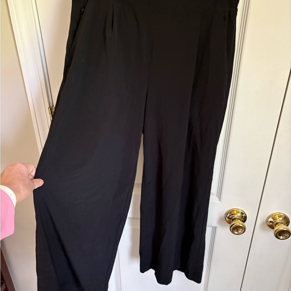 Athleta Brooklyn Wide Leg Crop Pants Black Size 6 Travel Work Athleisure - Picture 4 of 9